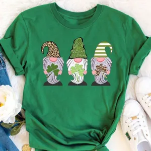 Women Casual St.Patrick's Day Festival Short Sleeve Graphic Printed Colored T-Shirt