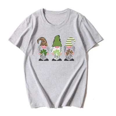 Women Casual St.Patrick's Day Festival Short Sleeve Graphic Printed Colored T-Shirt