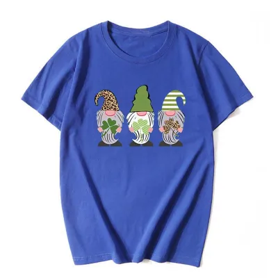 Women Casual St.Patrick's Day Festival Short Sleeve Graphic Printed Colored T-Shirt