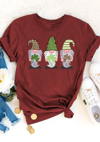 Women Casual St.Patrick's Day Festival Short Sleeve Graphic Printed Colored T-Shirt