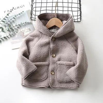 Kids Simple Basic Casual Solid Color Long Sleeve Hooded Coat with Zipper