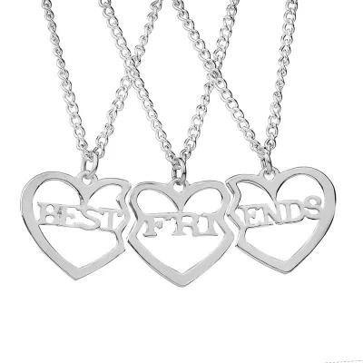 3pcs/set Creative Letter Pattern Heart-shaped Splicing Design Alloy Necklace Set for Women