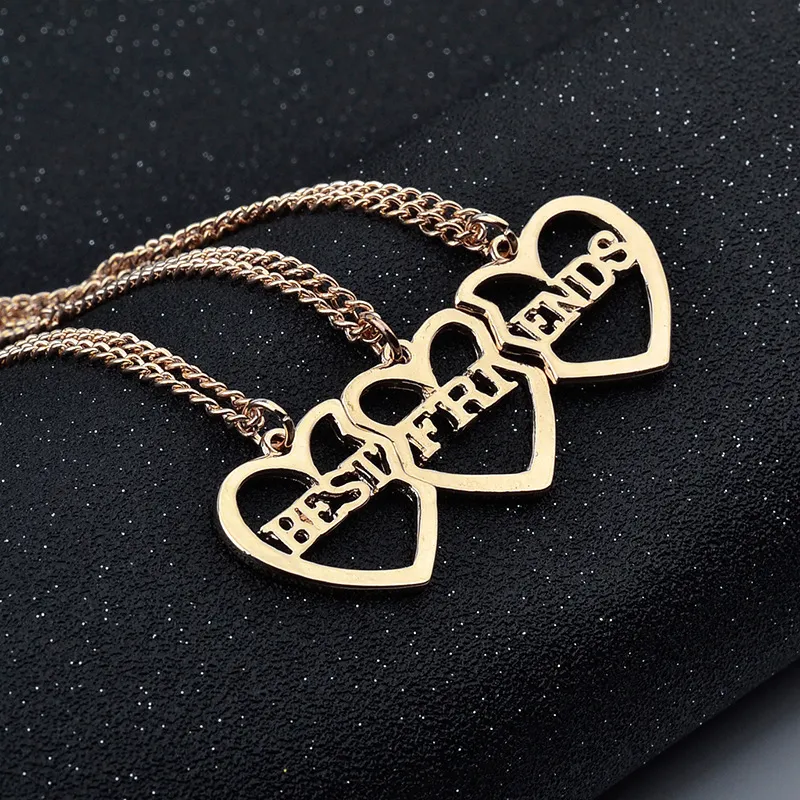 3pcs/set Creative Letter Pattern Heart-shaped Splicing Design Alloy Necklace Set for Women
