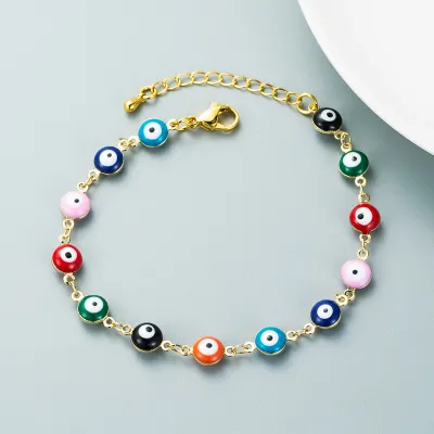 Creative Evil Eye Design Copper Bracelet Women's Fashion