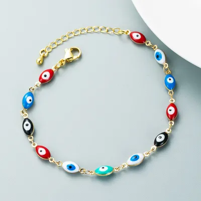 Creative Evil Eye Design Copper Bracelet Women's Fashion