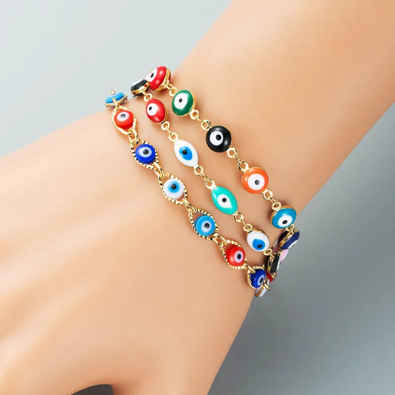 Creative Evil Eye Design Copper Bracelet Women's Fashion