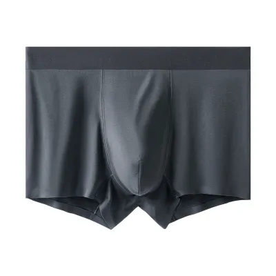 Men Basic Solid Color Breathable Antibacterial Boxers Underwear
