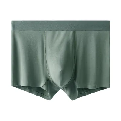Men Basic Solid Color Breathable Antibacterial Boxers Underwear