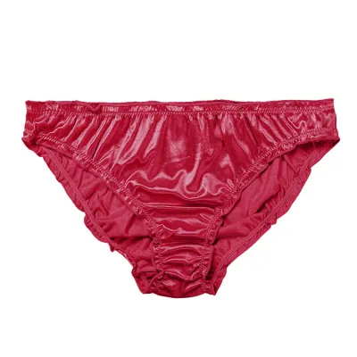 Women Basic Low Waist Soft Comfortable Solid Color Ruffled Panty
