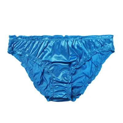 Women Basic Low Waist Soft Comfortable Solid Color Ruffled Panty