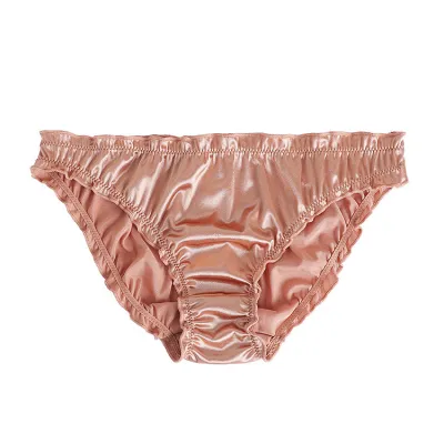 Women Basic Low Waist Soft Comfortable Solid Color Ruffled Panty