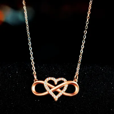Heart Shape Geometric Rhinestone Alloy Pendant Necklace