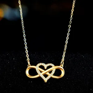 Heart Shape Geometric Rhinestone Alloy Pendant Necklace
