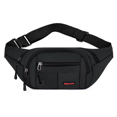 Urban Simplicity Multi Pocket Solid Color Oxford Waist Chest Bag