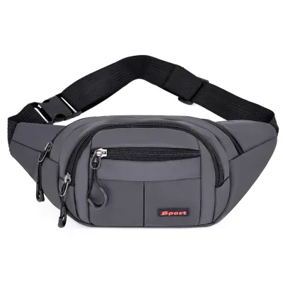 Urban Simplicity Multi Pocket Solid Color Oxford Waist Chest Bag