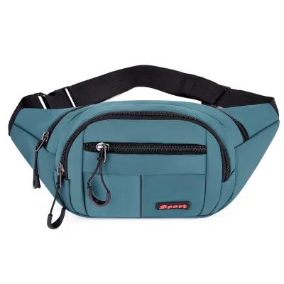 Urban Simplicity Multi Pocket Solid Color Oxford Waist Chest Bag