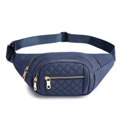 Women Casual Quilted Waist Chest Bag with Multi Pockets and Zipper Design