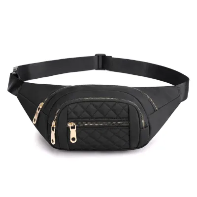 Women Casual Quilted Waist Chest Bag with Multi Pockets and Zipper Design