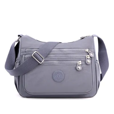 Women Casual Multi Pocket Solid Color Soft Pillow Shoulder Bag