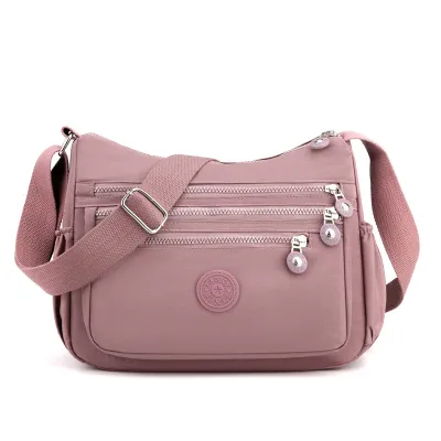 Women Casual Multi Pocket Solid Color Soft Pillow Shoulder Bag