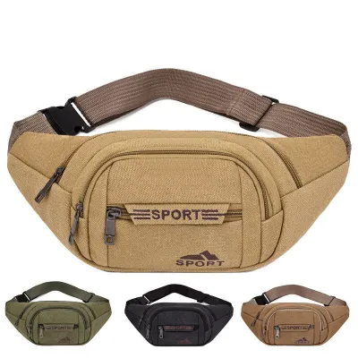 Unisex Sporty Multi Pocket Design Solid Color Large Capacity Waist Chest Bag