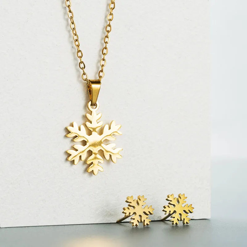Mujer Aretes de Titanio Nieve Copo Mariposa Forma Sólido Color