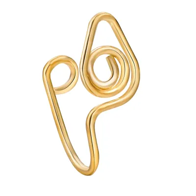 Simple Geometric Opening Design Copper Nose Ring Without Piercing Unisex Body Jewelry