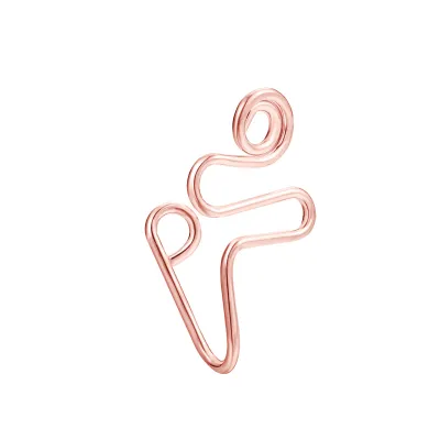 Simple Geometric Opening Design Copper Nose Ring Without Piercing Unisex Body Jewelry