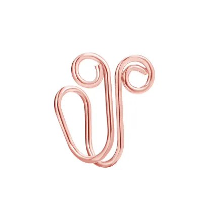 Simple Geometric Opening Design Copper Nose Ring Without Piercing Unisex Body Jewelry