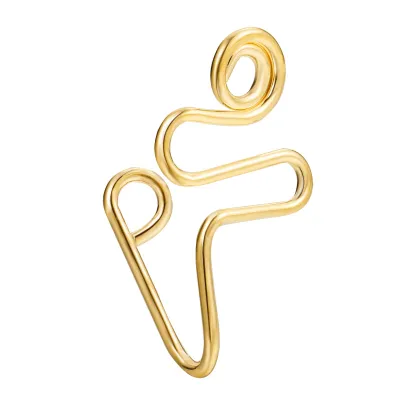 Simple Geometric Opening Design Copper Nose Ring Without Piercing Unisex Body Jewelry