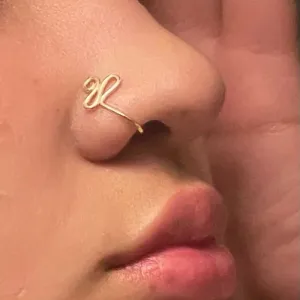 Simple Geometric Opening Design Copper Nose Ring Without Piercing Unisex Body Jewelry