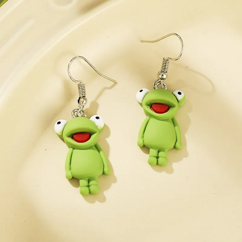 Cute Creative Cartoon Animal Pendant Resin Drop Earrings for Women