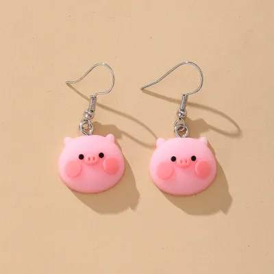 Cute Creative Cartoon Animal Pendant Resin Drop Earrings for Women