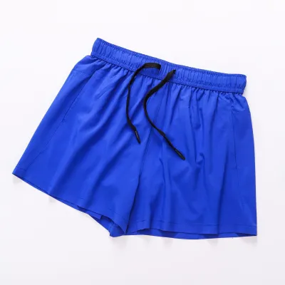 Men Casual Drawstring Waist Quick-drying Solid Color Shorts