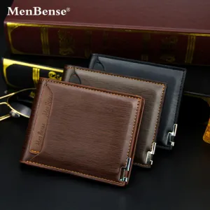 Men Wallet Short Fashion Casual Iron Side Card Wallet