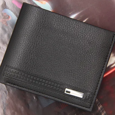 Men Vintage Solid Color Large-Capacity Coin Wallet PU Leather