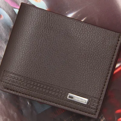 Men Vintage Solid Color Large-Capacity Coin Wallet PU Leather