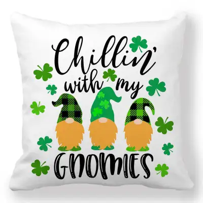 Green Creative Happy St. Patrick's Day Velvet Pillowcase Cushion Cover 45x45cm