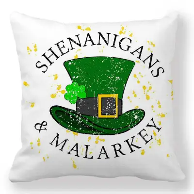 Green Creative Happy St. Patrick's Day Velvet Pillowcase Cushion Cover 45x45cm
