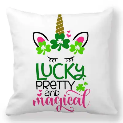 Green Creative Happy St. Patrick's Day Velvet Pillowcase Cushion Cover 45x45cm