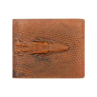 Fashion Classic Crocodile Pattern Men Wallet PU Leather Horizontal Square Short Wallet