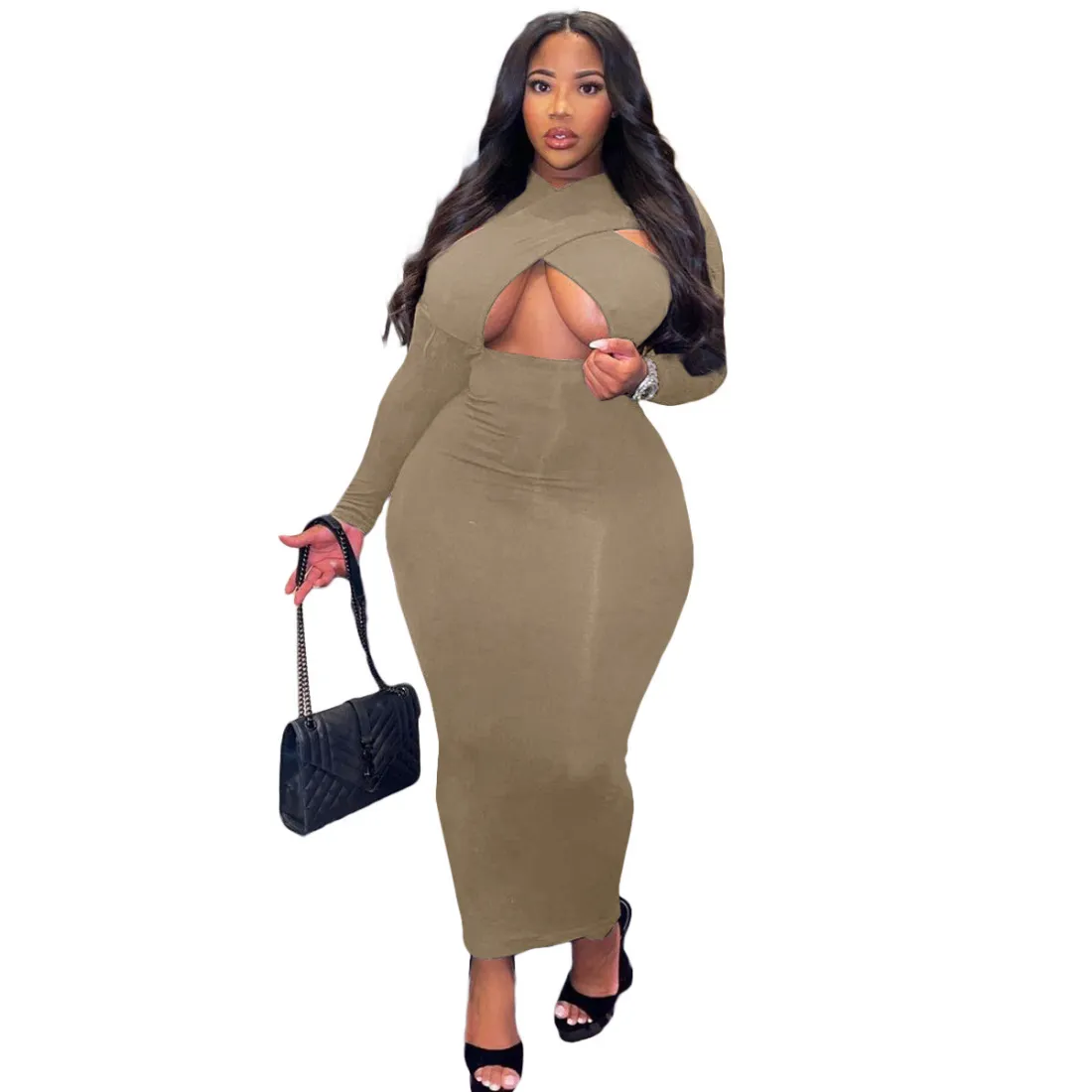 Plus Size Women Dress Custom Fashion Long Sleeves Bodycon Women Oversize Plus  Size Dresses - China Causal Dress and Sexy Women Outfit price