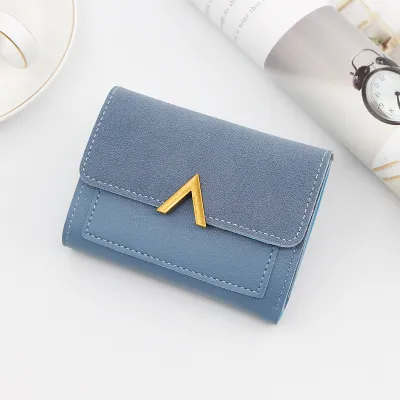 Women Frosted Solid Color Large Capacity PU Leather Wallet