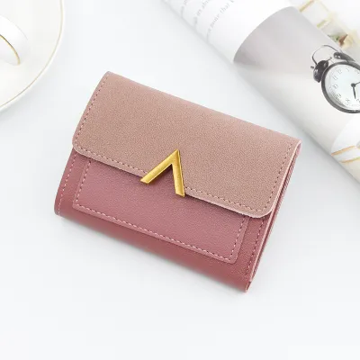 Women Frosted Solid Color Large Capacity PU Leather Wallet