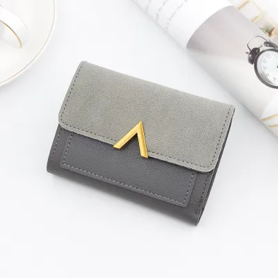 Women Frosted Solid Color Large Capacity PU Leather Wallet