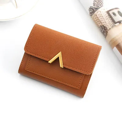 Women Frosted Solid Color Large Capacity PU Leather Wallet
