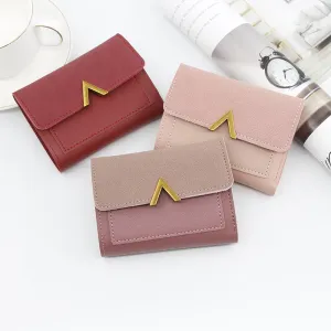 Women Frosted Solid Color Large Capacity PU Leather Wallet