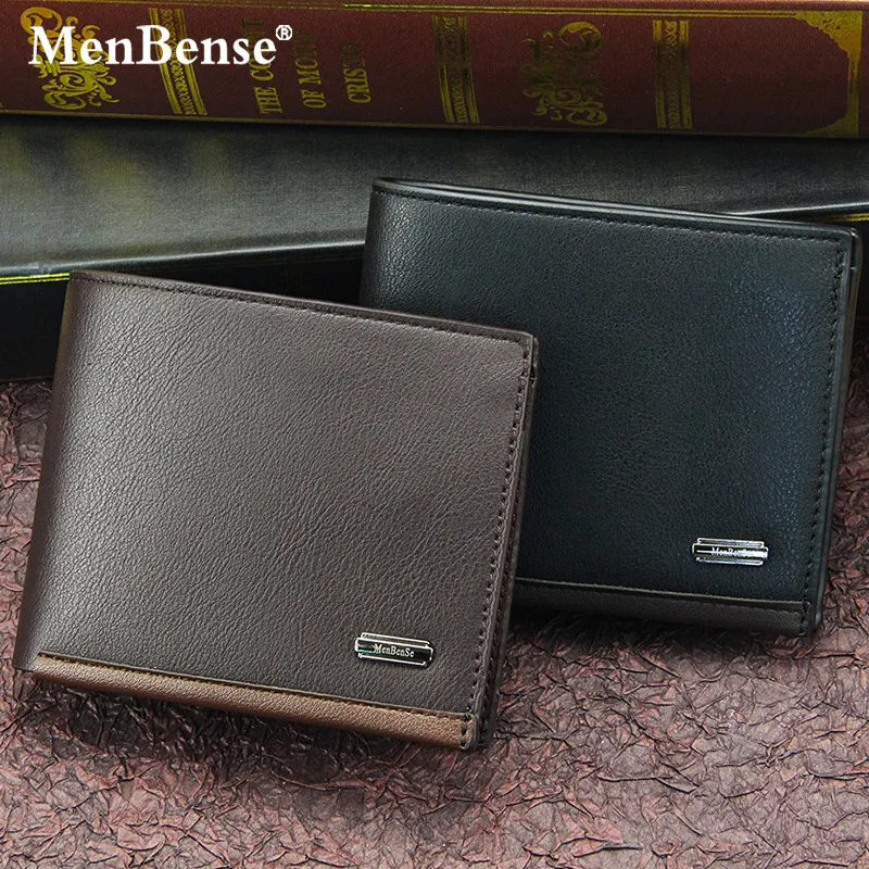 Men Business Coin Three-Fold PU Leather Wallet with Card Slots
