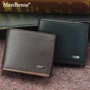 Men Business Coin Three-Fold PU Leather Wallet with Card Slots