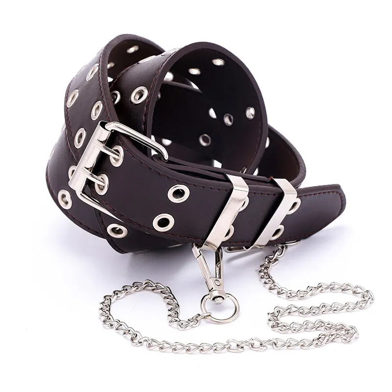 Women Punk Chain Design Solid Color All-match PU Belt